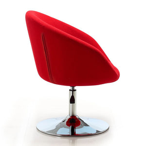 Manhattan Comfort Hopper Modern Accent Chair (Set of 2) Red and Polished Chrome 2-AC036-RD