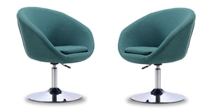 Manhattan Comfort Hopper Modern Accent Chair (Set of 2) Sky Blue and Polished Chrome 2-AC036-SB