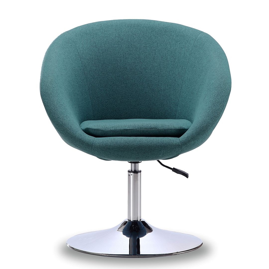 Manhattan Comfort Hopper Modern Accent Chair (Set of 2) Sky Blue and Polished Chrome 2-AC036-SB