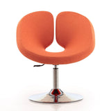 Manhattan Comfort Perch Modern Accent Chair (Set of 2) Orange and Polished Chrome 2-AC037-OR