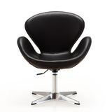Manhattan Comfort Raspberry Modern Accent Chair (Set of 2) Black and Polished Chrome 2-AC038-BK