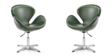 Manhattan Comfort Raspberry Modern Accent Chair (Set of 2) Forest Green and Polished Chrome 2-AC038-FG