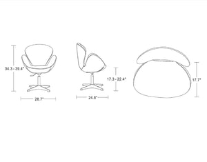 Manhattan Comfort Raspberry Modern Accent Chair (Set of 2) White and Polished Chrome 2-AC038-WH