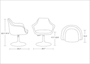 Manhattan Comfort Kinsey Modern Accent Chair (Set of 2) Red and Polished Chrome 2-AC039-RD