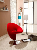 Manhattan Comfort Curl Modern Accent Chair (Set of 2) Red and Polished Chrome 2-AC040-RD
