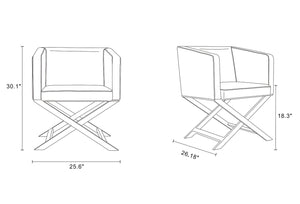 Manhattan Comfort Hollywood Contemporary Accent Chair (Set of 2) White and Polished Chrome 2-AC050-WH