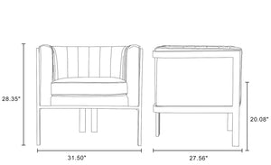 Manhattan Comfort Paramount Mid-Century Modern Accent Chair (Set of 2) Royal Blue and Polished Brass 2-AC053-BL