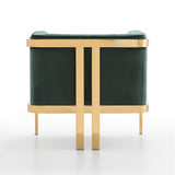 Manhattan Comfort Paramount Mid-Century Modern Accent Chair (Set of 2) Forest Green and Polished Brass 2-AC053-GR