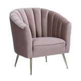 Manhattan Comfort Rosemont Mid-Century Modern Accent Chair (Set of 2) Blush and Gold 2-AC056-BH