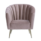 Manhattan Comfort Rosemont Mid-Century Modern Accent Chair (Set of 2) Blush and Gold 2-AC056-BH