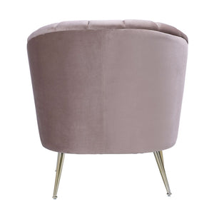 Manhattan Comfort Rosemont Mid-Century Modern Accent Chair (Set of 2) Blush and Gold 2-AC056-BH