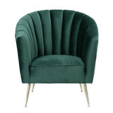 Manhattan Comfort Rosemont Mid-Century Modern Accent Chair (Set of 2) Green and Gold 2-AC056-GR