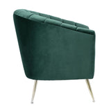 Manhattan Comfort Rosemont Mid-Century Modern Accent Chair (Set of 2) Green and Gold 2-AC056-GR