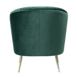 Manhattan Comfort Rosemont Mid-Century Modern Accent Chair (Set of 2) Green and Gold 2-AC056-GR