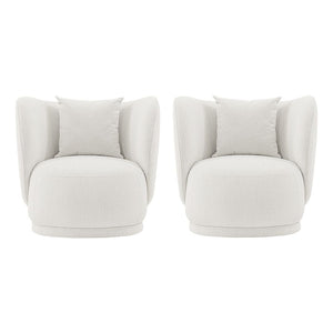 Manhattan Comfort Siri Modern Accent Chair - Set of 2 Cream 2-AC057-CR