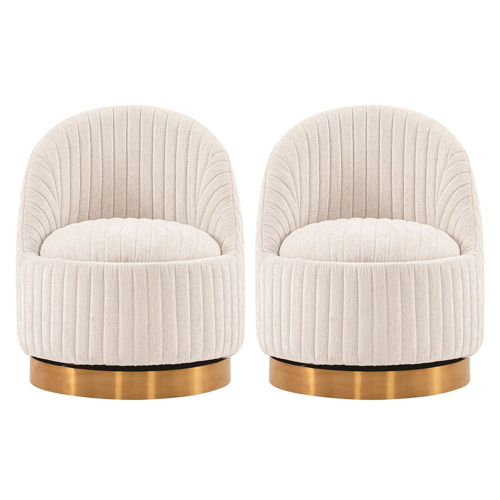 Manhattan Comfort Leela Modern Accent Chair - Set of 2 Cream 2-AC058-CR