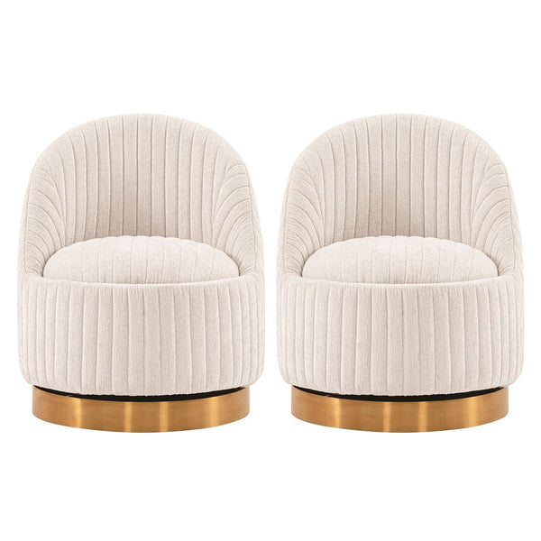 Manhattan Comfort Leela Modern Accent Chair - Set of 2 Cream 2-AC058-CR
