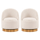 Manhattan Comfort Leela Modern Accent Chair - Set of 2 Cream 2-AC058-CR