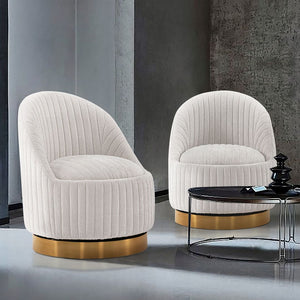 Manhattan Comfort Leela Modern Accent Chair - Set of 2 Cream 2-AC058-CR