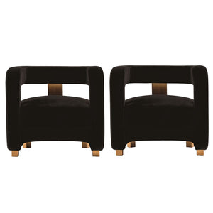 Manhattan Comfort Amirah Modern Accent Chair - Set of 2 Black 2-AC060-BK