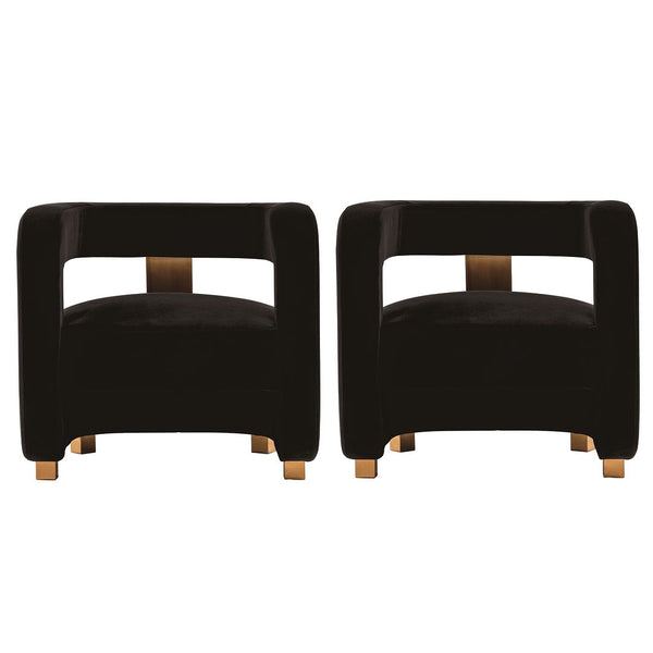 Manhattan Comfort Amirah Modern Accent Chair - Set of 2 Black 2-AC060-BK