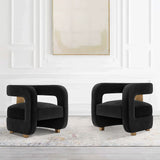 Manhattan Comfort Amirah Modern Accent Chair - Set of 2 Black 2-AC060-BK