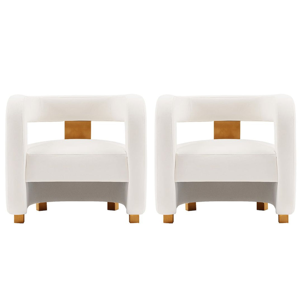 Manhattan Comfort Amirah Modern Accent Chair - Set of 2 White 2-AC060-WH