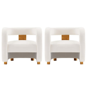 Manhattan Comfort Amirah Modern Accent Chair - Set of 2 White 2-AC060-WH