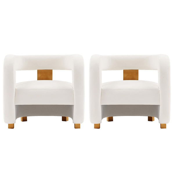 Manhattan Comfort Amirah Modern Accent Chair - Set of 2 White 2-AC060-WH