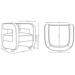 Manhattan Comfort Amirah Modern Accent Chair - Set of 2 White 2-AC060-WH