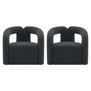 Manhattan Comfort Darian Modern Accent Chair - Set of 2 Black 2-AC061-BK