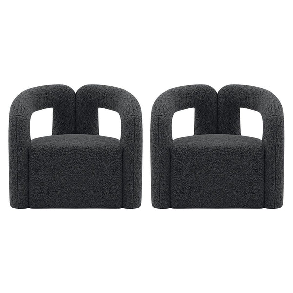 Manhattan Comfort Darian Modern Accent Chair - Set of 2 Black 2-AC061-BK