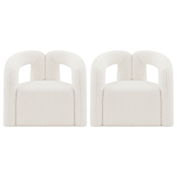 Manhattan Comfort Darian Modern Accent Chair - Set of 2 Cream 2-AC061-CR
