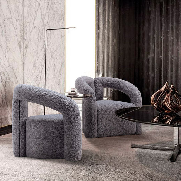 Manhattan Comfort Darian Modern Accent Chair - Set of 2 Grey 2-AC061-GY