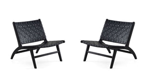 Manhattan Comfort Maintenon Industry Chic Accent Chair - Set of 2 Black 2-ACCA03-BK