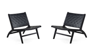 Manhattan Comfort Maintenon Industry Chic Accent Chair - Set of 2 Black 2-ACCA03-BK