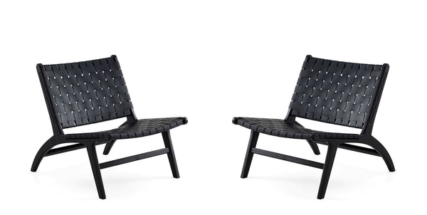 Manhattan Comfort Maintenon Industry Chic Accent Chair - Set of 2 Black 2-ACCA03-BK