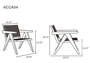 Manhattan Comfort Hamlet Industry Chic Accent Chair - Set of 2 Black and Natural Cane 2-ACCA04-BK