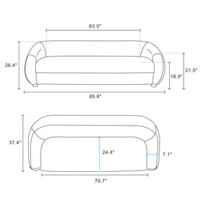 Tribeca Sofa and Accent Chair in Cream - Set of 2 2-ACSF16-CR Manhattan Comfort