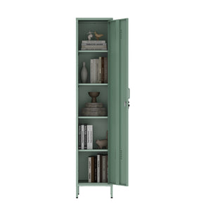 Manhattan Comfort 2-piece Naomi Accent Cabinet Set With 8 Adjustable Shelves For Stylish Home Organization Solutions Green Steel 2-af067-gr