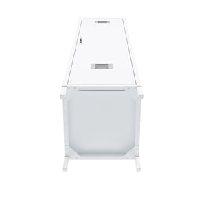 Manhattan Comfort 2-piece Naomi Accent Cabinet Set With 8 Adjustable Shelves For Stylish Home Organization Solutions White Steel 2-af067-wh