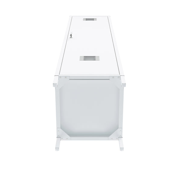 Manhattan Comfort 2-piece Naomi Accent Cabinet Set With 8 Adjustable Shelves For Stylish Home Organization Solutions White Steel 2-af067-wh