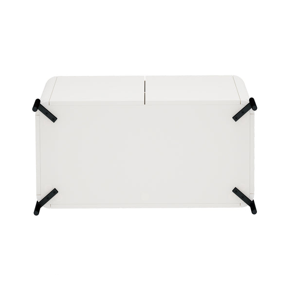 Manhattan Comfort 2-piece Abbey Accent Cabinet & Bookcase Set - Elegant Storage With Adjustable Shelves For Any Space Maple And Off White Mdp 2-afbc042-ow