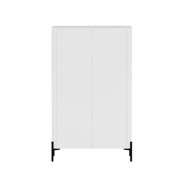 Manhattan Comfort 2-piece Abbey Accent Cabinet & Bookcase Set - Elegant Storage With Adjustable Shelves For Any Space White Mdp 2-afbc042-wh