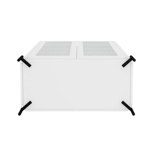 Manhattan Comfort 2-piece Abbey Accent Cabinet & Bookcase Set - Elegant Storage With Adjustable Shelves For Any Space White Mdp 2-afbc042-wh