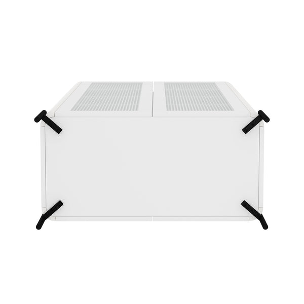 Manhattan Comfort 2-piece Abbey Accent Cabinet & Bookcase Set - Elegant Storage With Adjustable Shelves For Any Space White Mdp 2-afbc042-wh