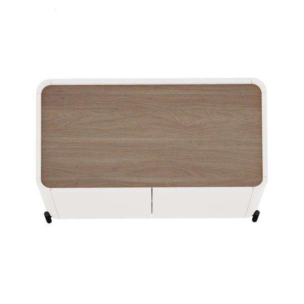 Manhattan Comfort 2-piece Abbey Accent Cabinet And Sideboard - Elegant Design With 6 Adjustable Shelves For Stylish Storage Maple And Off White Mdp 2-afsb046-ow