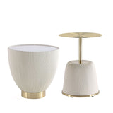 Anderson End Table 1.0 and End Table 2.0 in Cream - Set of 2 2-AT03-CR Manhattan Comfort