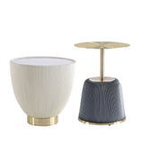 Anderson End Table 1.0 and End Table 2.0 in Cream and Grey - Set of 2 2-AT03-CRGY Manhattan Comfort