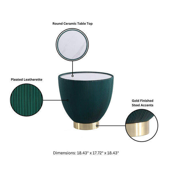 Anderson End Table 1.0 and End Table 2.0 in Green - Set of 2 2-AT03-GR Manhattan Comfort